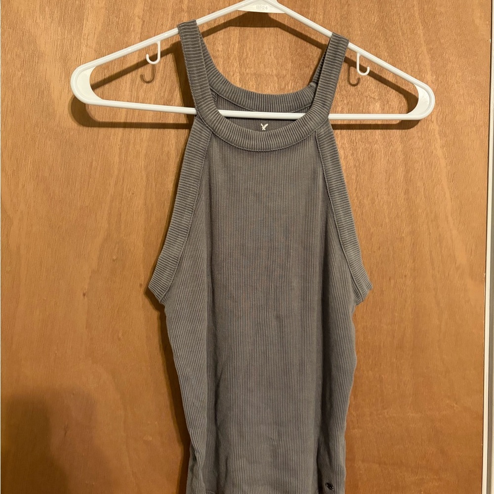American Eagle Outfitters Gray Ribbed Tank Top